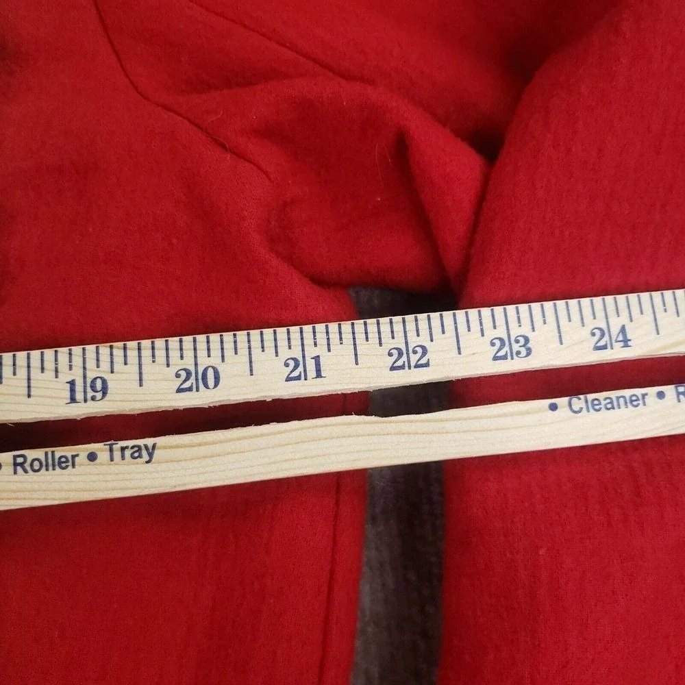 Rag & Bone Rally Zip Off Coat Womens Medium Red Wool Linen Blend Convertible‎